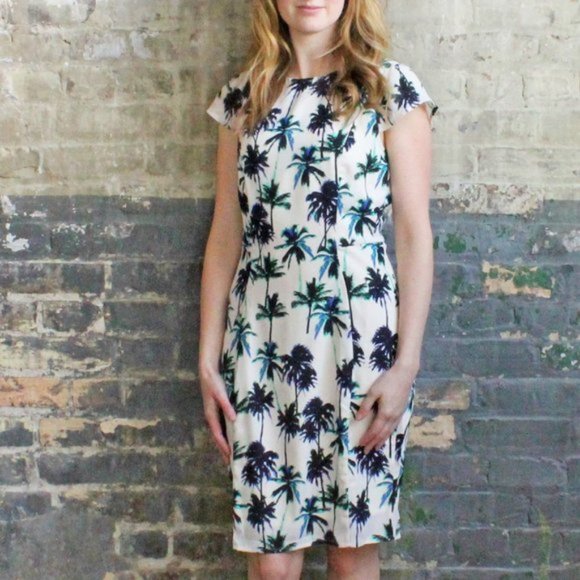 NWT Sugarhill Palm Tree Sheath Summer Dress - Picture 4 of 6